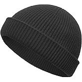 choshion Wool Cuffed Beanie for Men Unisex Knit Watch Cap Thin Fisherman Beanies