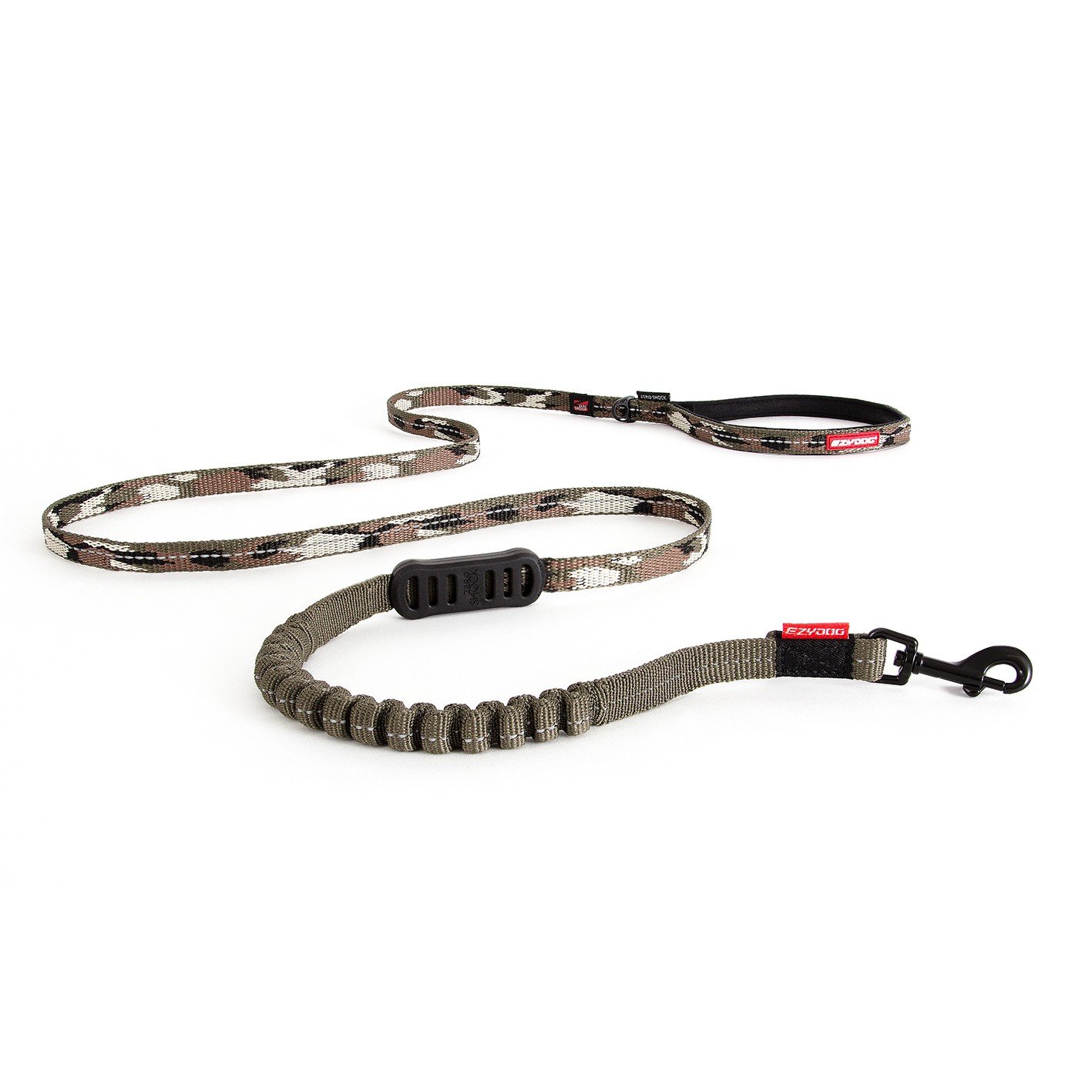EZYDOG Zero Shock LITE Dog Lead | Zero Shock Technology, Dog Leads For Small Dogs, Shock-Absorbing, 1.2m, Dog Leads, Long Dog Lead, Padded Handle, Up To 12kg Dog, Puppy Lead, 48 inches (Camo)