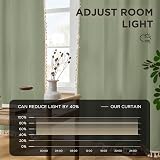 Joydeco Sage Green Boho Curtains 108in 2 Panels Rod Pocket Semi Sheer view 7