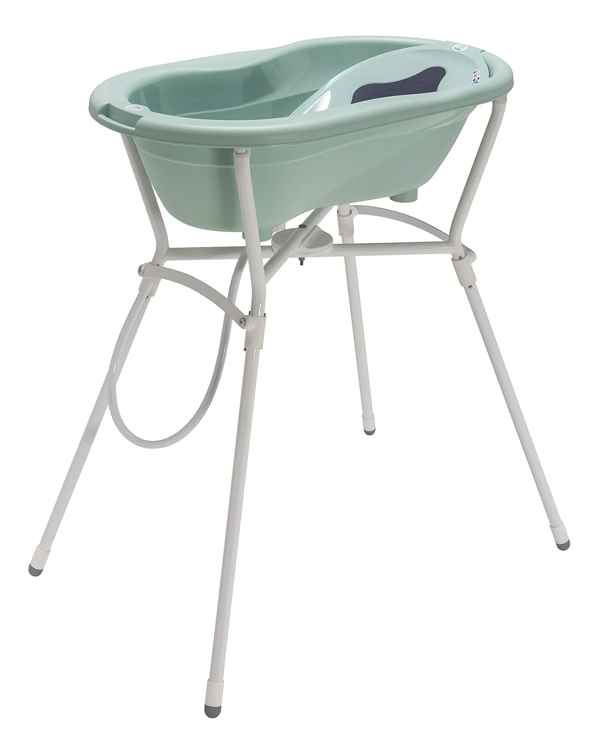 Rotho Babydesign Komplett-Badeset mit Wanne und Klapp-Ständer, 0-12 Monate, Max 25kg, TOP, Swedish Green (Mintgrün), 21060026601