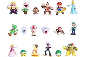 VERENIX 18PCS Mary Characters,Super Mary Action Figures Mini Toys,Mary Toys Bros Princess, Turtle, Cake Decoration Party Supplies Gifts for Kids Fans