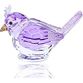 Arikyrist Crystal Purple Bird Figurine Gifts for Women Art Glass Birds Collectible Statue for Animal Lovers Desk Table Home Decoration