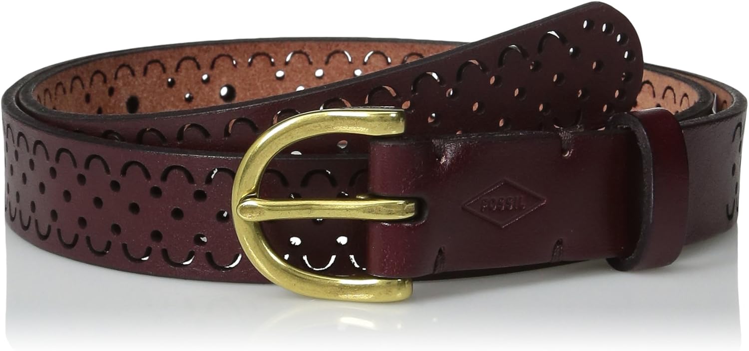 Fossil Women's Scalloped Perforated Belt at Amazon Women’s Clothing store