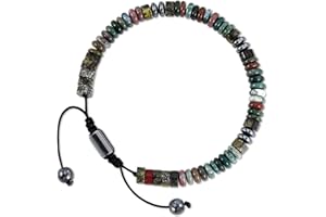 VIBILIA Healing Crystal Bracelets Beaded Bracelets for Men Women Natural Stone Adjustable Bracelets Unique Gifts for Father Son Grandfather Brother Friend