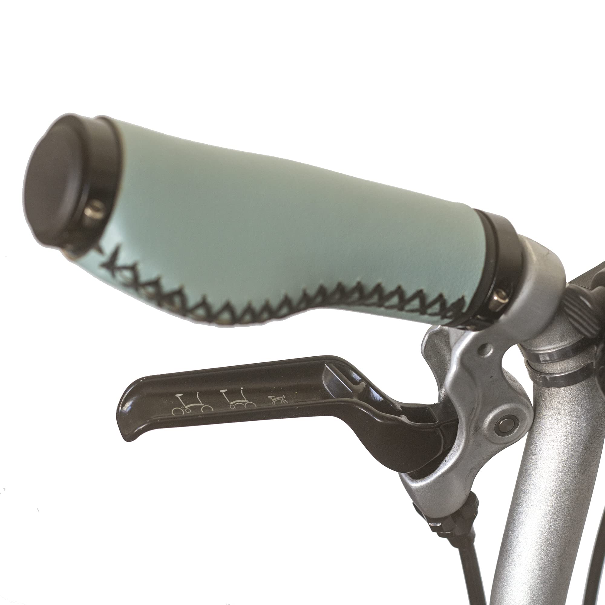 London Craftwork Ergonomic Eco Leather Grips for BROMPTON folding bike TURKISH GREEN