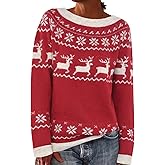 ONLYSTORY Womens Fair Isle Sweaters Fall Winter Trendy Vintage Sweater Seniors Crewneck Knit Wool Pullover Tops 2025