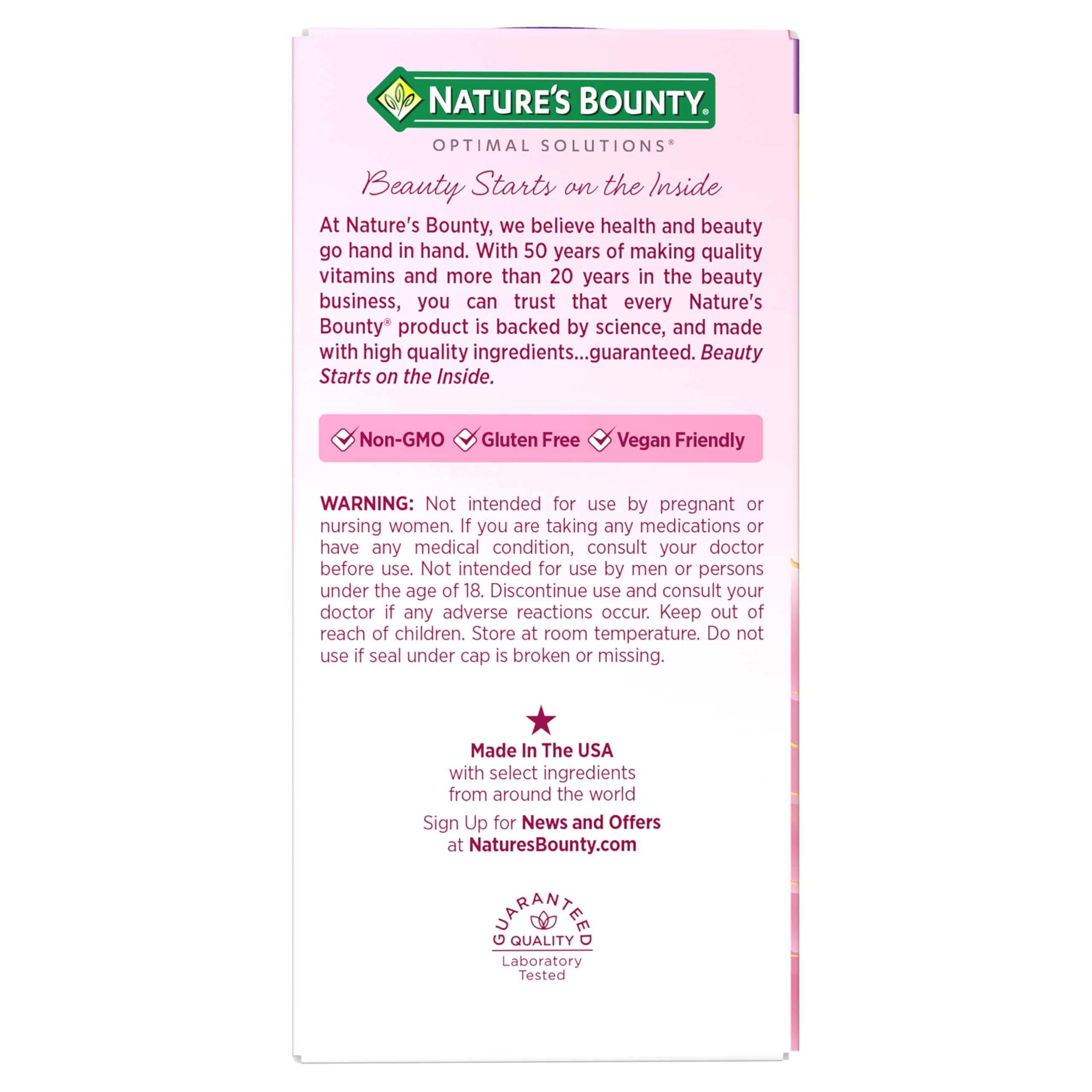 Nature’s Bounty Optimal Solutions Advanced Menopause Relief, Menopause Supplement for Women featuring Siberian Rhubarb, Hotflash Relief, No added Hormones, Drug-Free, 30 Tablets, 30 Total Servings