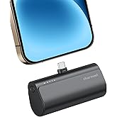 charmast Portable Charger USB C for iPhone 17/16/15, 5000mAh Fast Charging Power Bank with Built-in Type-C Connector, 20W Mini Battery Pack for iPhone 17/16/15 Series, Samsung S25/S24/S23, and More