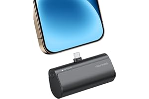 charmast Portable Charger USB C for iPhone 17/16/15, 5000mAh Fast Charging Battery Pack with Built-in Type-C Connector, 20W Mini Power Bank for iPhone 17/16/15 Series, Samsung S22/23 Series, and More