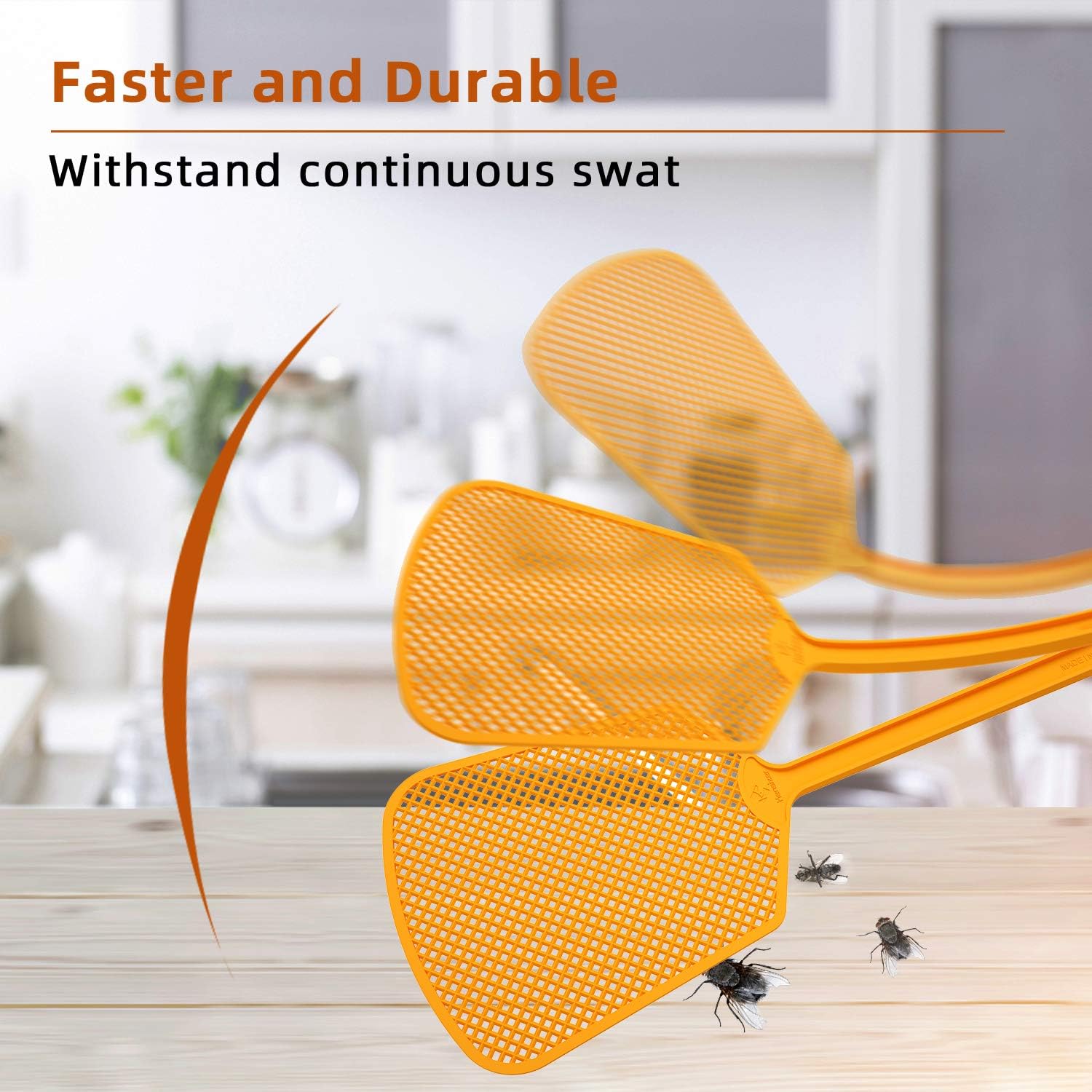 Kensizer 5-Pack Plastic Fly Swatters Heavy Duty, Multi Pack Matamoscas, Jumbo Long Fly Swat Shatter, Large Bug Swatter That Work for Indoor and Outdoor: Garden & Outdoor
