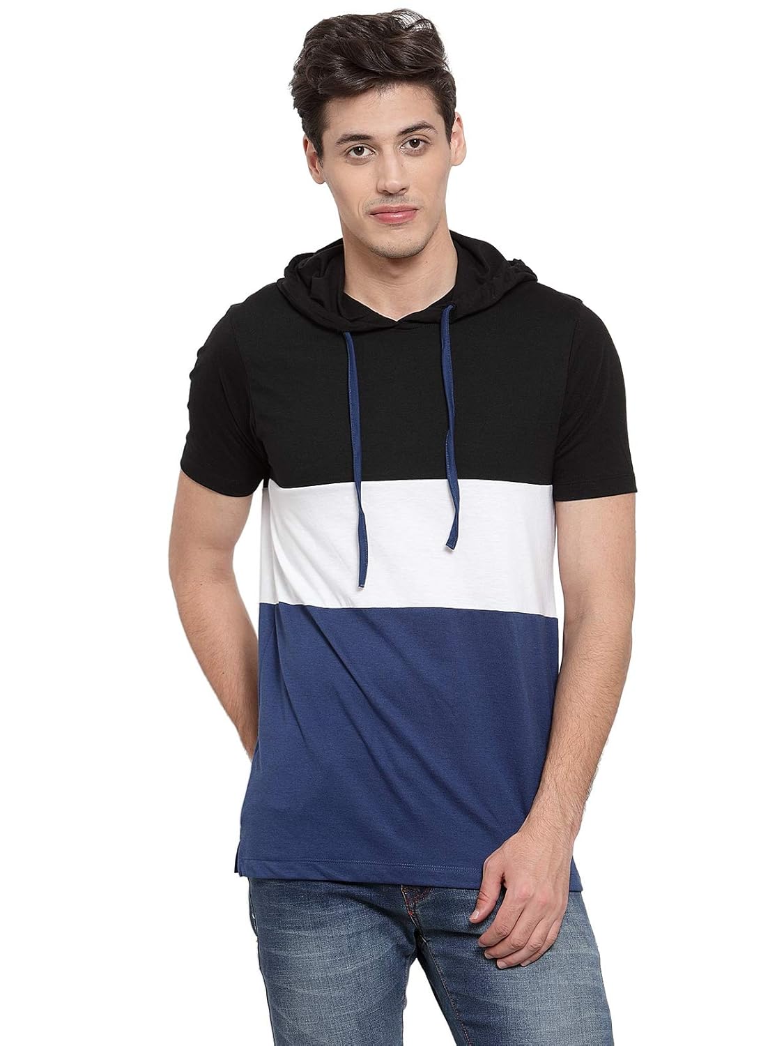 white half sleeve hoodie