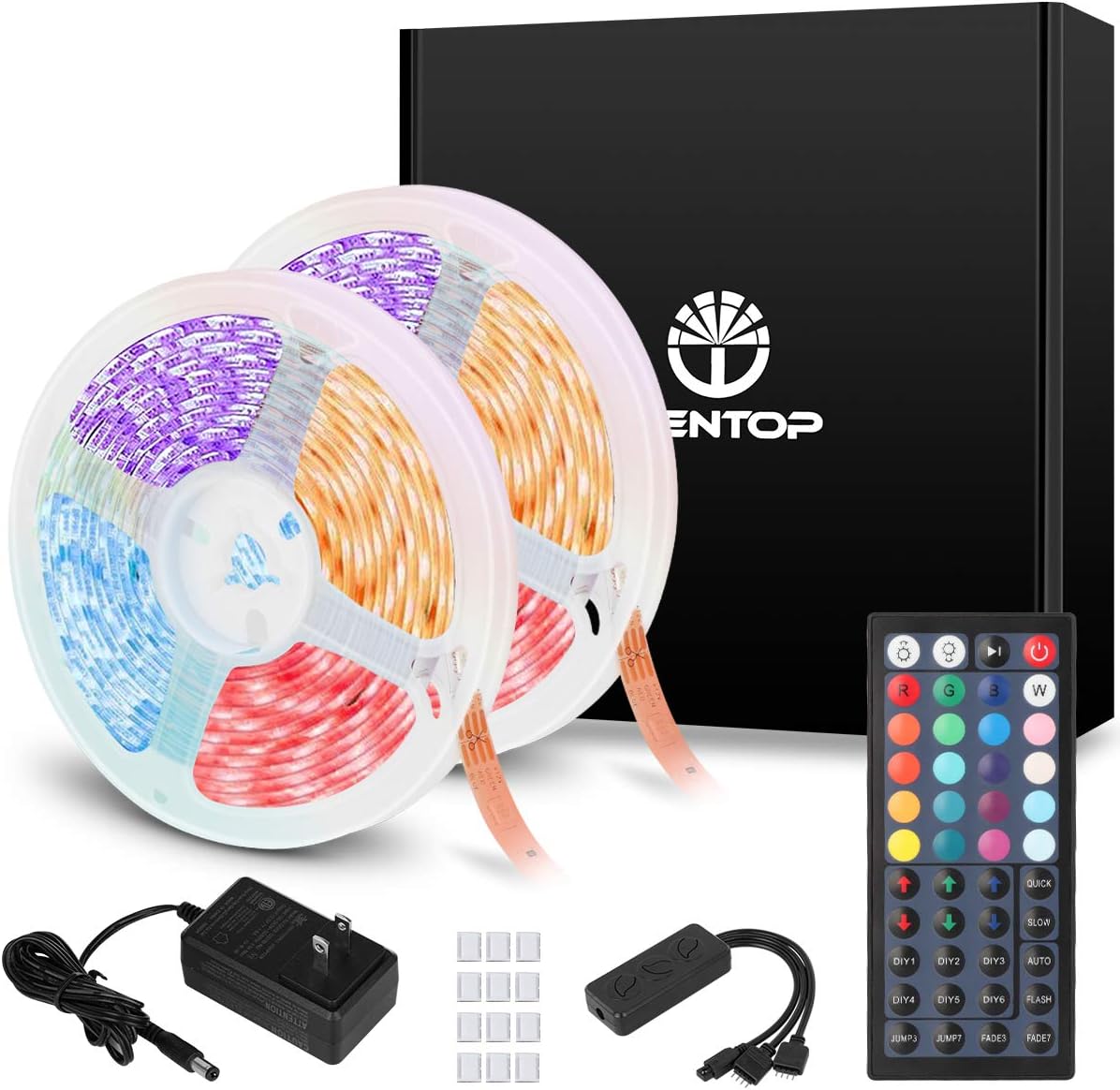 wentop led strip lights 32 8ft for bedroom with remote 2 rolls of 16 4ft