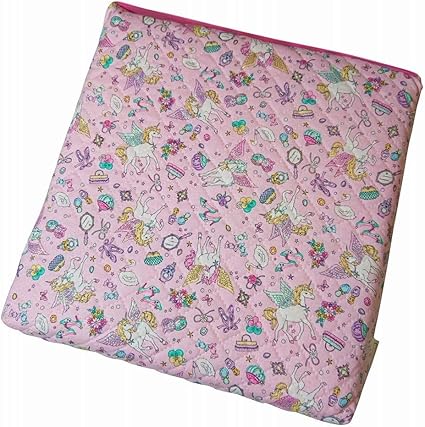 Amazon Co Jp 座布団 カバーと本体 セット ゴムあり キルティング 横30cm 縦30cm 厚み 3 5cm 幼稚園 保育園 子供 ユニコーン ピンク ベビー マタニティ