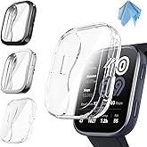 Fintie 3 Packs TPU Screen Protector Case Compatible with Amazfit Bip 6 | Soft TPU Plated Bumper, Full Protective Cover Cases, Scratch-Proof, Shockproof, Slim Lightweight, Flexible