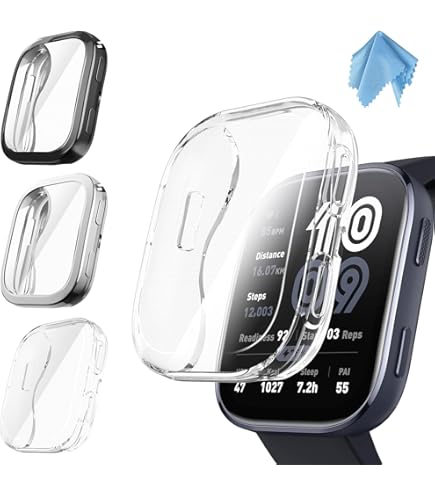 Rontion 6 Pack Hard PC Case With Tempered Glass Screen Protector 40mm