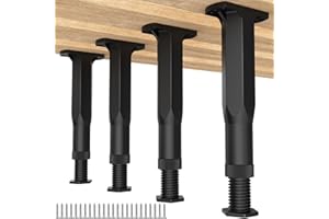 GZQIUYI 4 PCS Adjustable Bed Frame Support Legs (8.3"-14.5") - Heavy Duty Plastic Furniture Support Feet with Wide Base, Center Slat Reinforcement Leg, Furniture Replacement Parts for Bed/Sofa/Dresser/Table