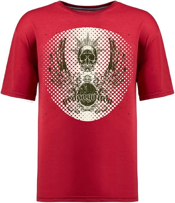 Amazon メンズのための15年のファッションの新しいスカルレッドtシャツ Tシャツ カットソー 通販