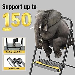 Urackify 2 Step Ladder, Heavy-Duty Pass 800lb