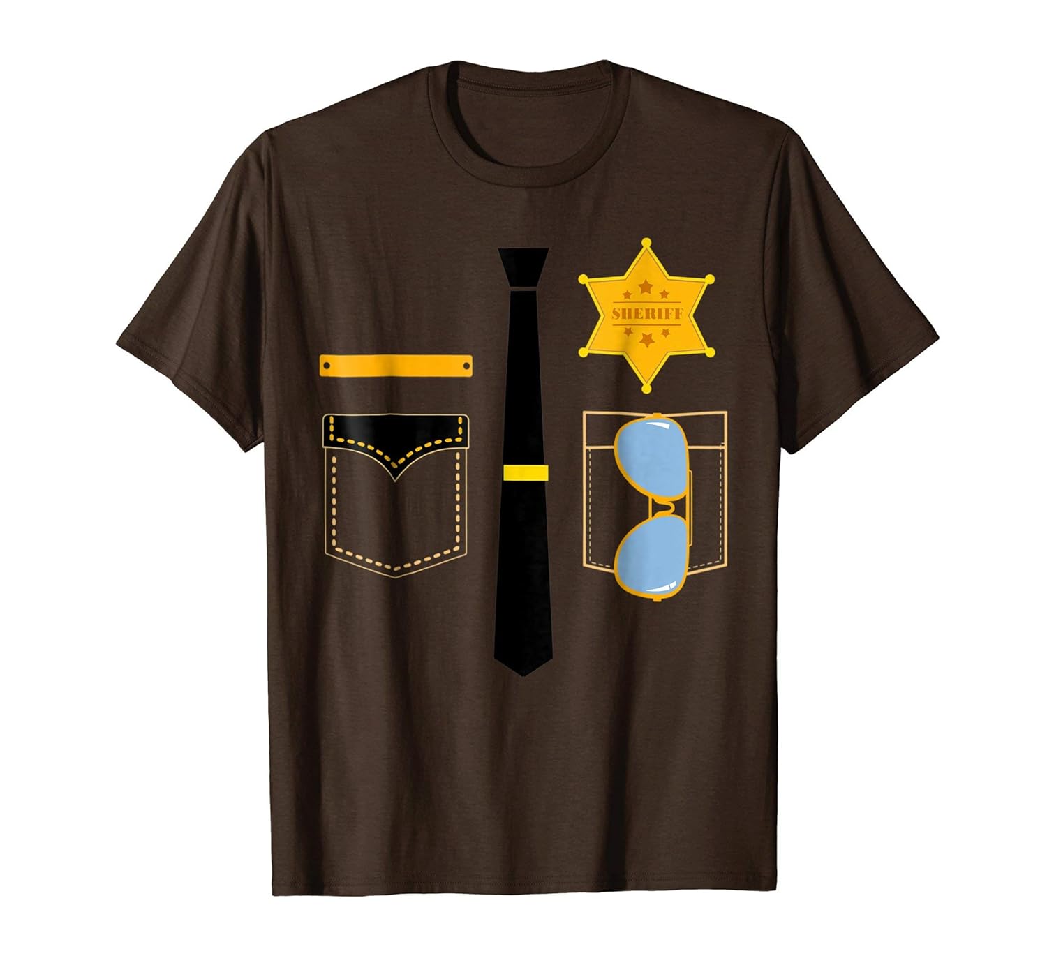 Police Sheriff Uniform Costume Halloween T-Shirt-Rose