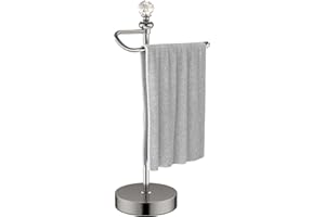 ROLABAM Heavy Weighted Hand Towel Holder(with Crystal Ball) Hand Towel Holder Stand Total Height 15.7'' for Kitchen,Bathroom,