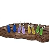 Sea Glass Tear Drop Dangle Earrings - Beach Glass Jewelry - Valentines Day Gifts for Women