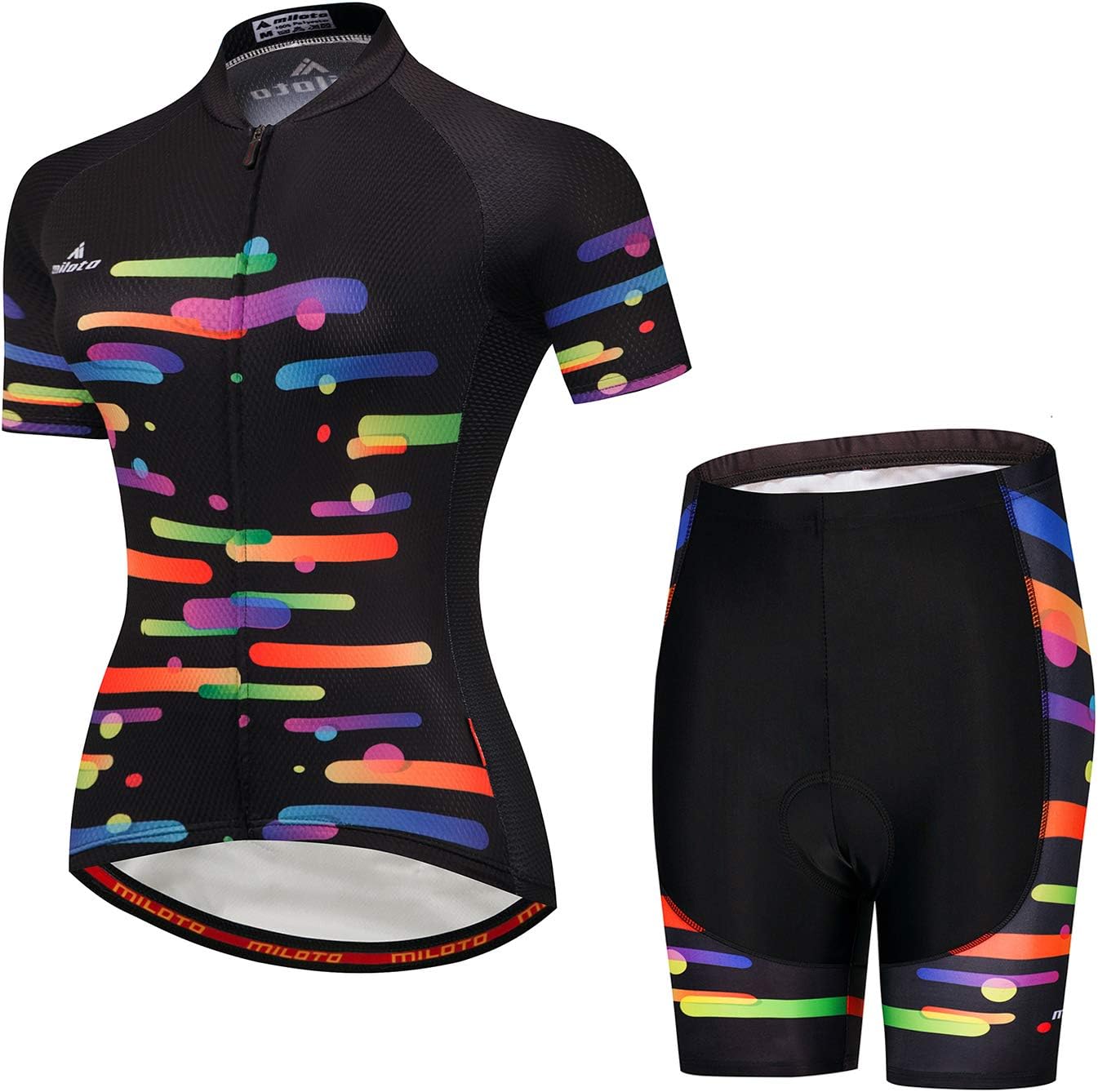 Vgowater Women's Cycling Jersey Set Short Sleeve Road Bike Shirt Quick Dry Biking Shorts