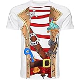DANGCOS Pirate Shirt,Men's Graphic Tees for Costume Halloween,Cosplay,Pirate-Themed Parties
