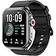Smart Watch for Men Women, 1000mAh Battery 100-Day Standby Time, 1.85" HD Screen Fitness Tracker, 110+ Sport Modes, IP68 Waterproof, Heart Rate/Sleep Monitor, Fitness Watch for Android/iOS (Black)