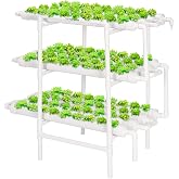 VIVOSUN Hydroponics Growing System 108 Plant Sites, 3 Layers 12 Food-Grade PVC-U Pipes Gardening System Grow Kit with Water Pump Timer, Nest Basket and Sponge for Leafy Vegetables