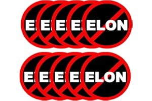 JTOJIMEEVI 10 Pack Anti Elon Round NO Bumper Sticker for Tesla Owners Musk Went Crazy Gift Accessory Decal for Model Reflective Vinyl Sticker Laptop Decal Car Bumper Window Waterproof Sticker