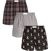 Life is Good Mens Boxer Shorts - 3 Pack Soft Cotton Woven 4" Inseam Boxers for Men - Loose Fit Mens Underwear with Button Fly