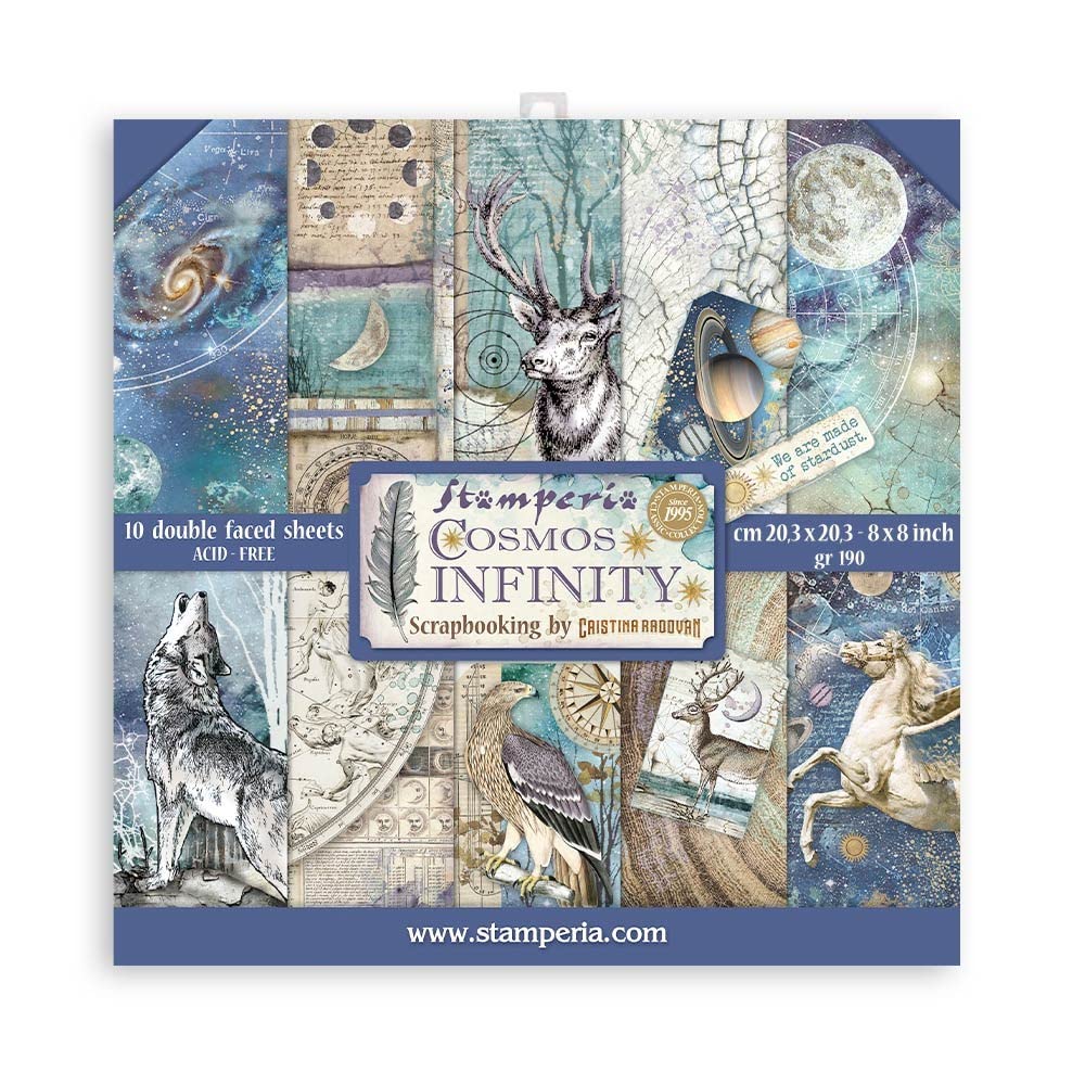 Stamperia International Mini Scrapbooking Pad-Cosmos Infinity, Multicoloured, 20.3 x 20.3 cm SBBS67