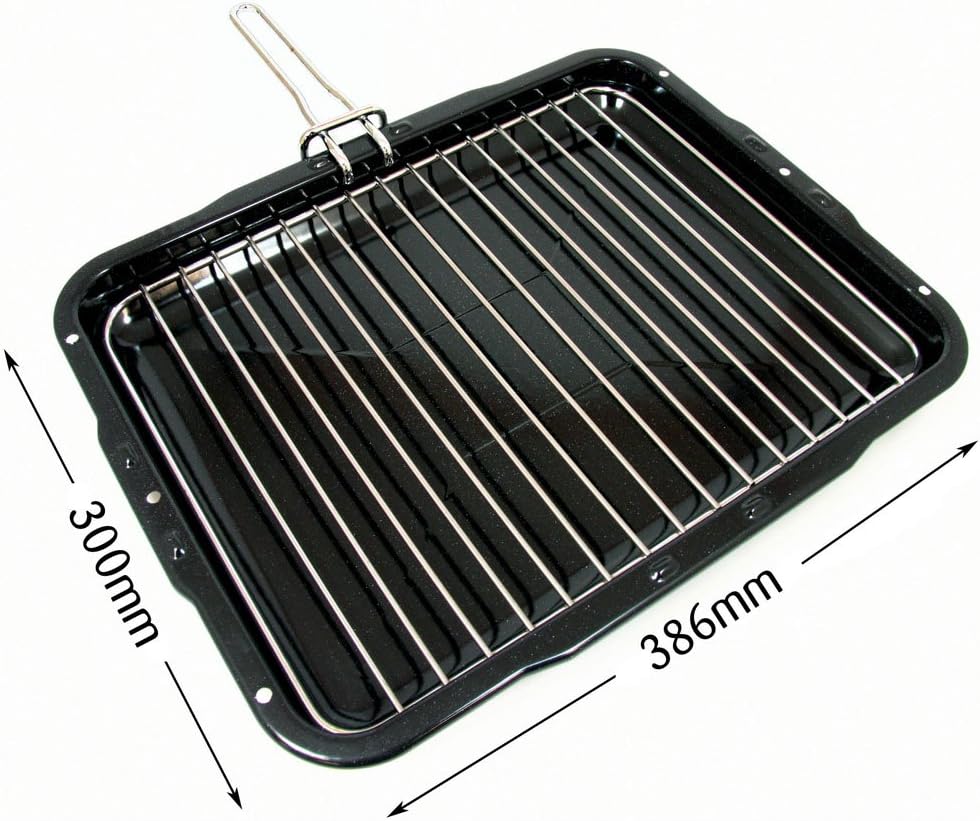 SPARES2GO Grill Pan with Handle & Rack Insert for Neff Oven Cookers