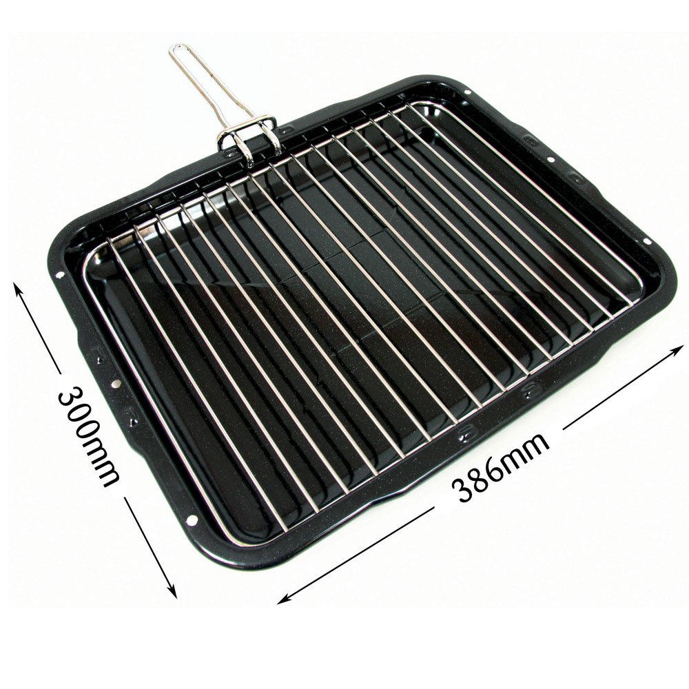 SPARES2GO Grill Pan with Handle & Rack Insert for Belling Oven Cookers