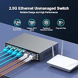 NICGIGA 6 Port 2.5G Unmanaged Switch 4x2.5G 2x10G SFP+ Metal Desktop view 3
