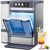 Countertop Ice Maker, 44Lbs/24H Nugget Ice Maker with 0.8 Gallon Water Tank | Ice Ready in 5min, Self-Cleaning Ice Makers Countertop, Soft Chewable Pellet Ice Machine for Home, Kitchen, RV, Camping