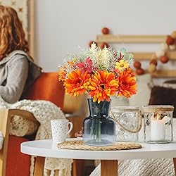 Leftover Fake Fall Flowers in Vase,Artificial