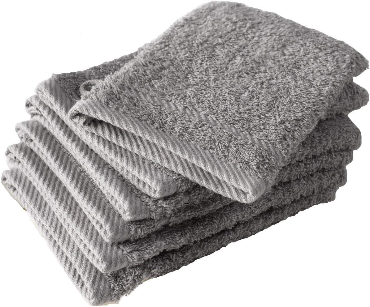 De Witte Lietaer 194824 Set of 6 Flannels, Cotton, 15 x 22 cm, light grey, 22 x 15 cm