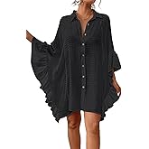 Bsubseach Women Swimsuit Cover Up Blouse 2025 Button Down Bathing Suit Cover Ups for Swimwear Bikini Beach Shirt Dress Tops