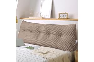 WUIOYNF Large Triangular Headboard Wedge Pillow Soft and Supportive Headboard Backrest Positioning Support Bolster Cushion, Bed Wedge Pillow with Removable Cover(Brown,Full,54x8x20inch)