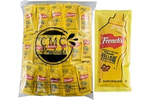 Gift Set: Mustard Packets (5.5g) – 100 Count with Spreader in Food-Safe Resealable Bag by CMC Products