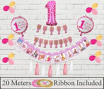 Amfin First Birthday Decoration Items For Girls Month Photo