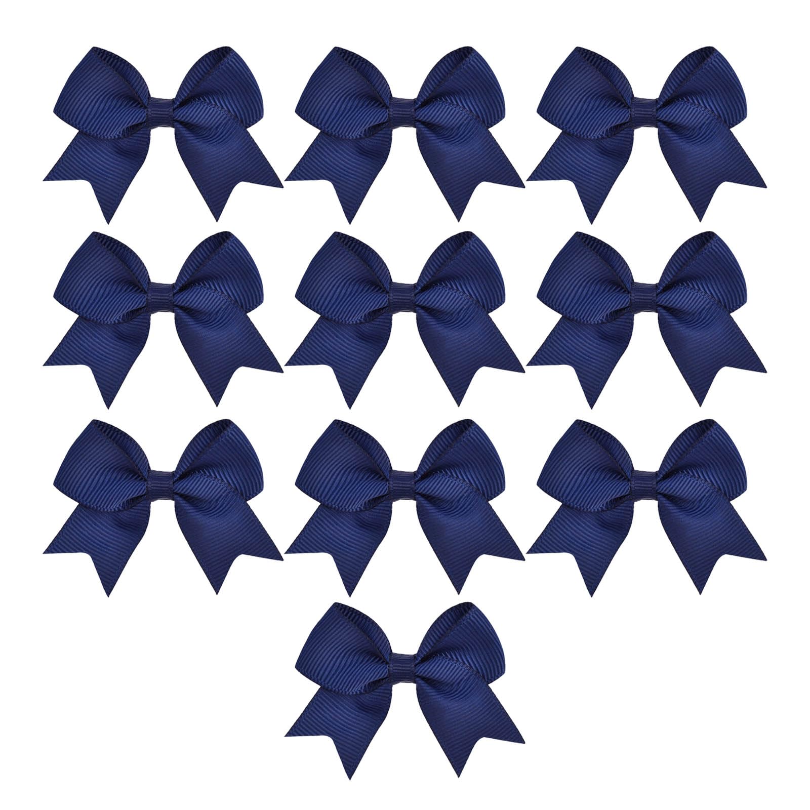 10 Pcs Mini Bows, Hair Bows for Girls Grosgrain Ribbon Alligator Clips (Deep blue) — image 1