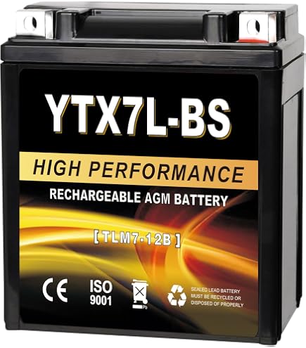 Amazon.com: Yuasa YUAM327BS YTX7L-BS Maintenance Free AGM Battery