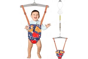 TUBAGOU Door Jumper for Baby Swing Jumper, Adjustable Johnny Jumper w Seat, Baby Doorway Jumper Set Great for Baby Exerciser, Durable Door Clamp Bumper Jumper for 6-24 Months Toddler Infant