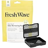 Fresh Wave Lemon Odor Eliminating & Deodorizing Packs | Bag of 6 & Fresh Pod Case | Safer Odor Relief for Small Spaces | Natu