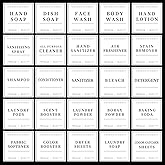 TESWEY 30PCS Waterproof Labels for Bottles, Minimalist Bathroom and Laundry Room Labels Set, Self-Adhesive Labels Stickers for Soap Dispenser and Laundry Jars, Hand Soap Shampoo Conditioner Label