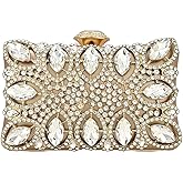 COAIMANEY Womens Sparkly Rhinestone Crystal Clutch Bag Glitter Sequin Purse Evening Handbag for Wedding Party Prom