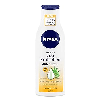Nivea Body Lotion, Aloe Protection with SPF15, 200 ml