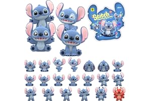 MINISO Disney Stitch Blind Bag, 1 Pack (3 Mini Flocked Figures Inside), 2'' Kawaii Blind Box Collectible Toys, Cute Friendship Gift for Girls Boys Girlfriend